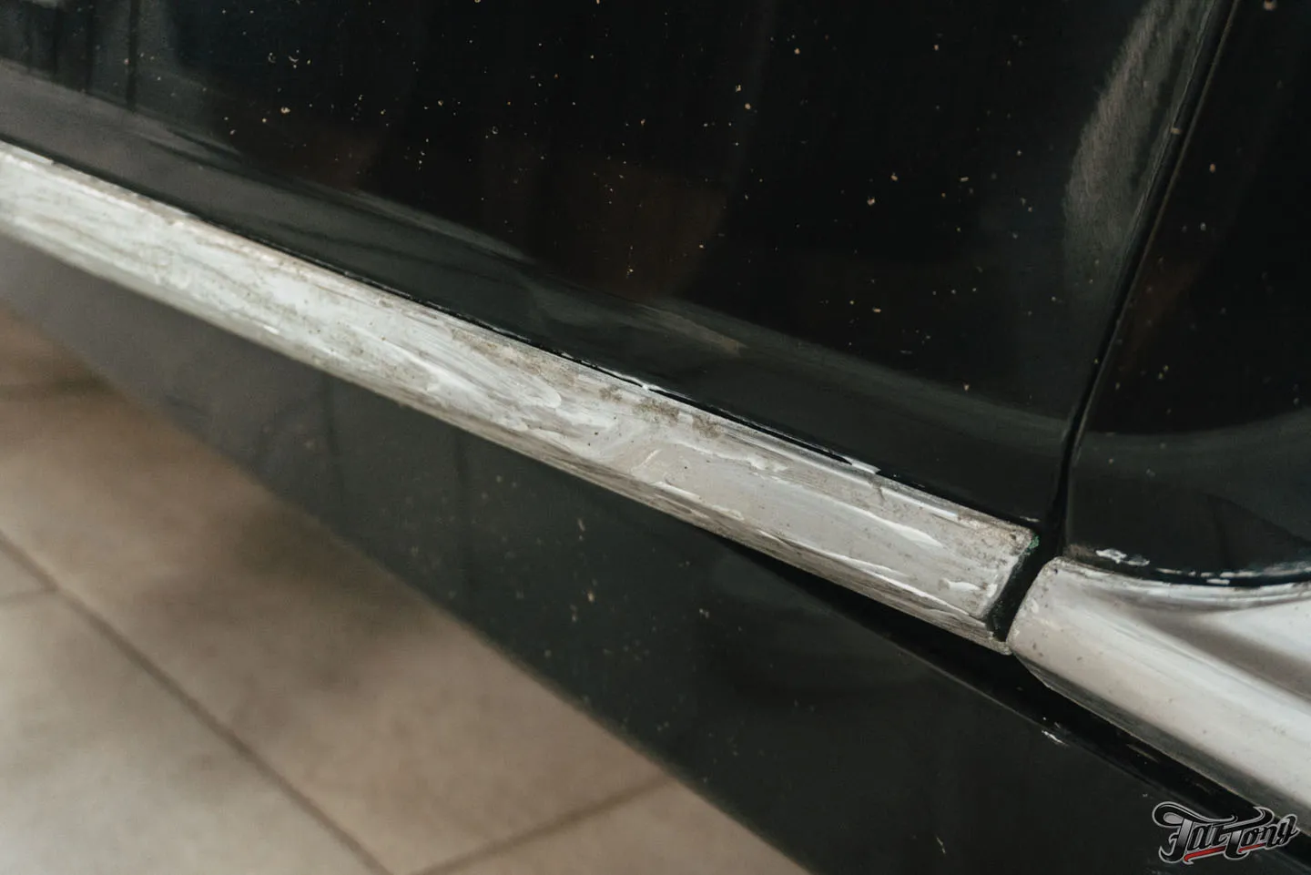 Очистка и защита хрома от реагентов на BMW 7